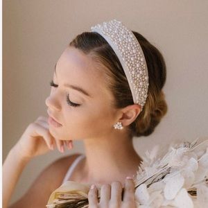 Bridal Headband - Untamed Petals Headband Fallon - Pearl Headband Bridal